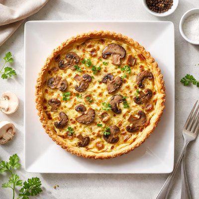 Quiche with mushrooms