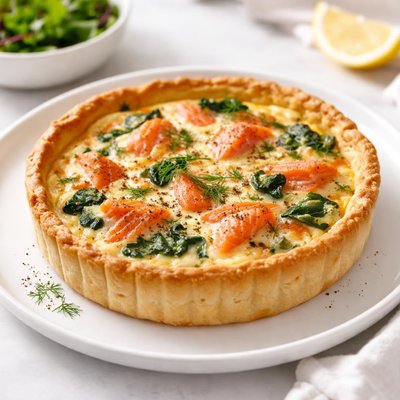 Quiche with salmon