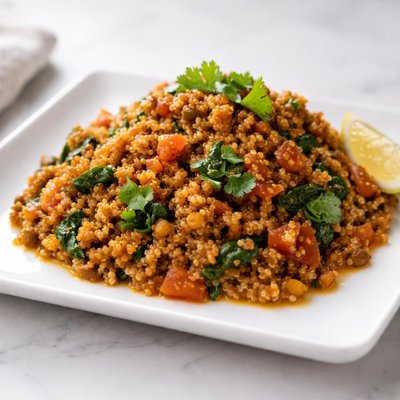 Quinoa and lentil curry