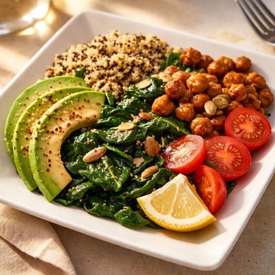 Quinoa and spinach bowl