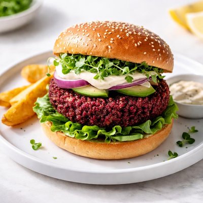 Quinoa beet burger