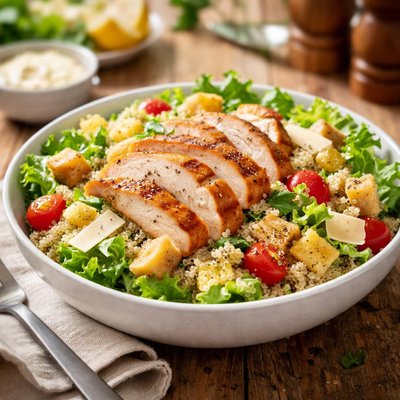 Quinoa chicken caesar salad