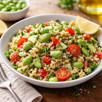 Quinoa salad with edamame