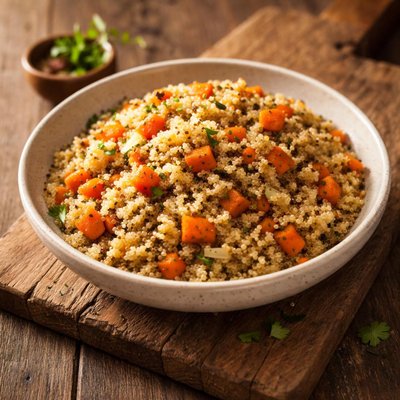 Quinoa with carrots and onion