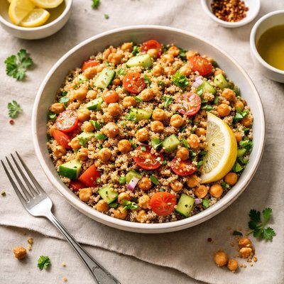 Quinoa with chickpeas and vegetables