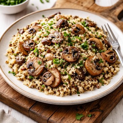 Quinoa with mushrooms