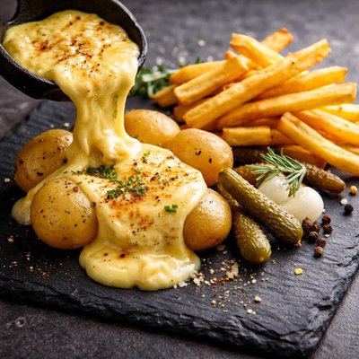 Raclette with few chips