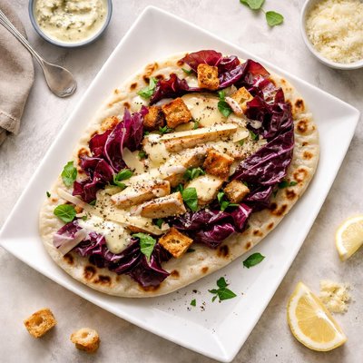 Radicchio caesar naan wrap