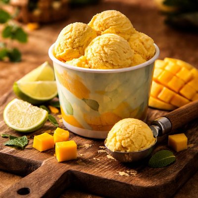 Rain or shine mango icecream