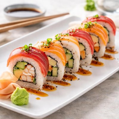 Rainbow roll sushi
