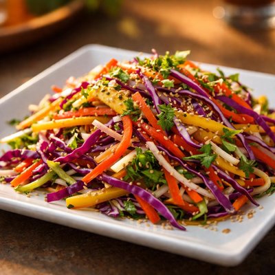 Rainbow slaw vegetables