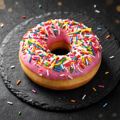 Rainbow sprinkle donut