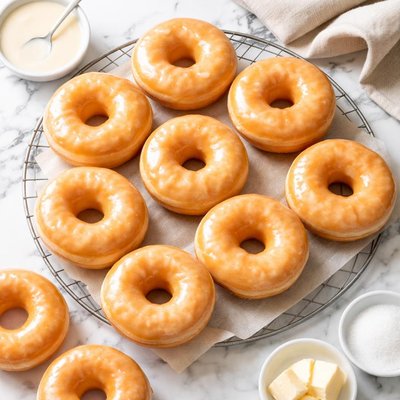 Raised glazed donuts
