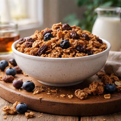 Raisin bran granola cereal