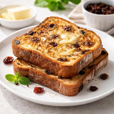 Raisin bread toast