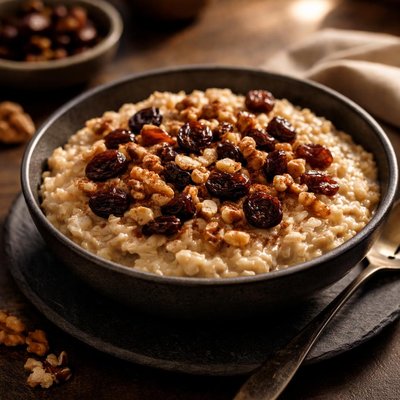 Raisin date and walnut oatmeal