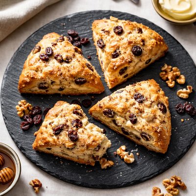 Raisin walnut scone