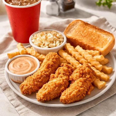 Raising canes three piece chicken strip combo