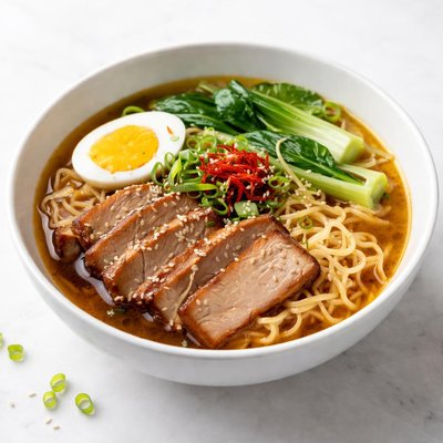 Ramen noodle soup with pork