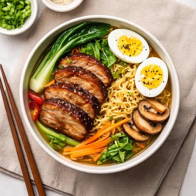 Ramen with pork and vegetables