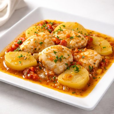 Rape en salsa con patata