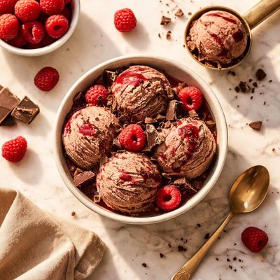 Rasberry chocolate icecream