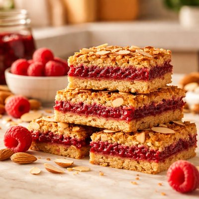 Raspberry and almond fruit bar