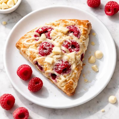 Raspberry and white chocolate scone