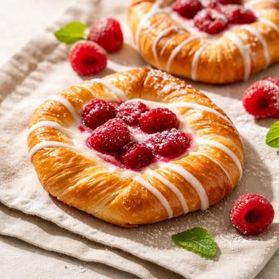 Raspberry cheese danish