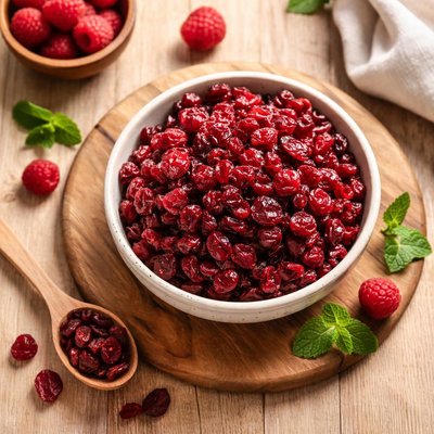 Raspberry flavored dried cranberries