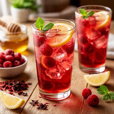 Raspberry hibiscus tea
