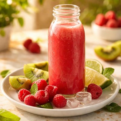 Raspberry kiwi karma juice