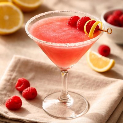 Raspberry lemon drop martini