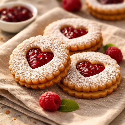 Raspberry linzer cookie