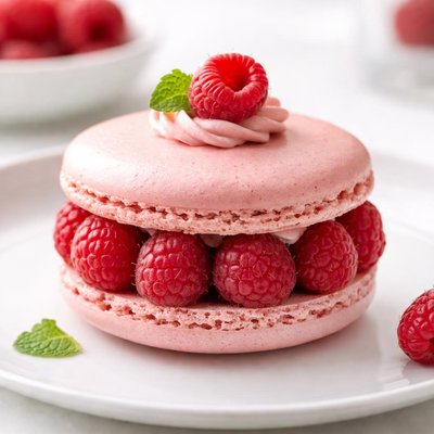 Raspberry macaron