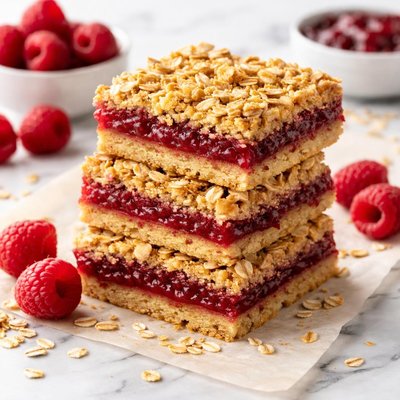 Raspberry oatmeal bar