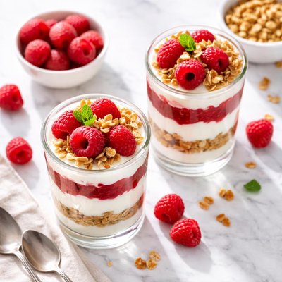 Raspberry parfait