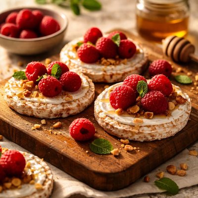 Raspberry rice cake thins