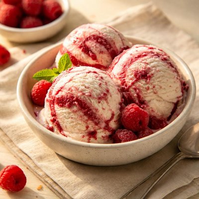 Raspberry ripple ice cream