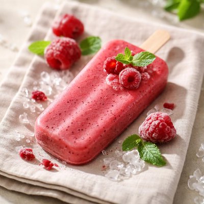Raspberry smoothie ice pop