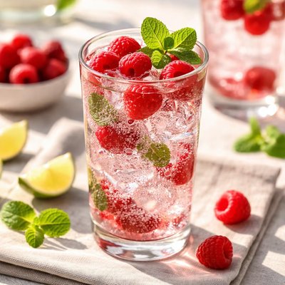 Raspberry sparkling water