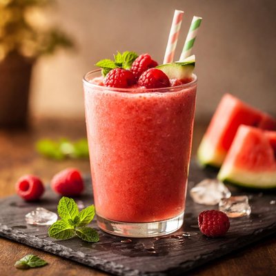 Raspberry watermelon smoothie