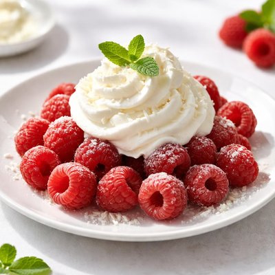 Raspberry with cream