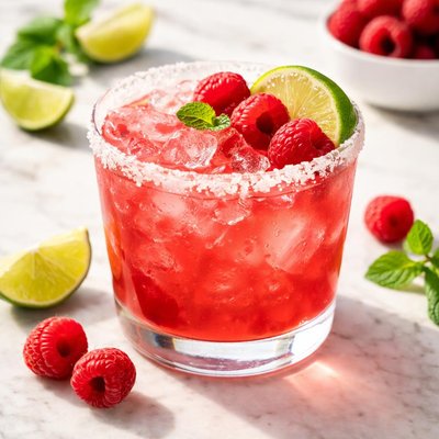 Rasperry margarita on rocks