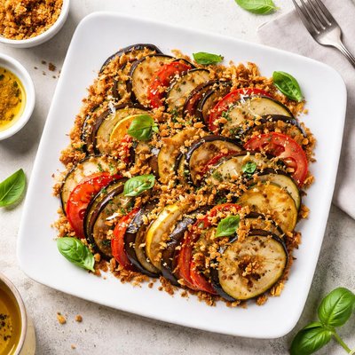 Ratatouille veggies with bread crumbs