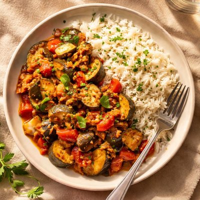 Ratatuille with rice