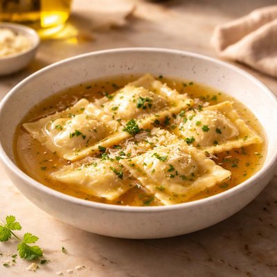 Ravioli in broth