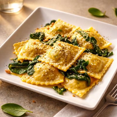 Ravioli with ricotta and spinach