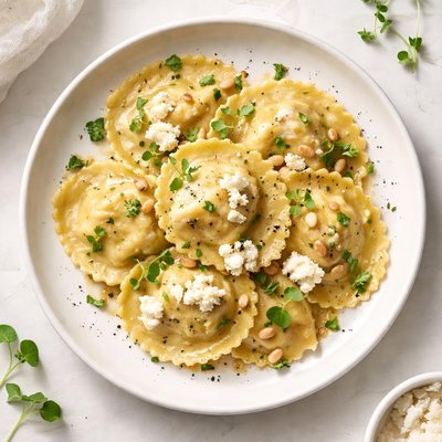 Raviolis with goat cheese