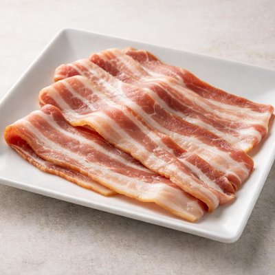 Raw bacon strip